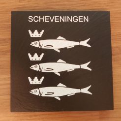 Leisteen tegel Scheveningen wapen logo