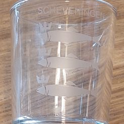 borrelglas Scheveningen vrouwtje + wapen / logo - Uw Winkeltje
