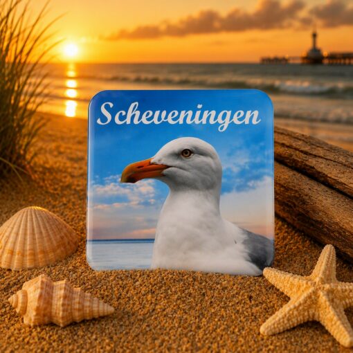 Koelkastmagneet scheveningen zeemeeuw