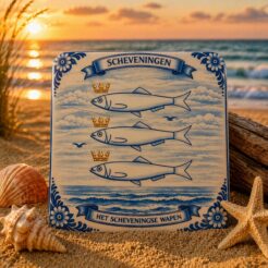 Scheveningen koelkastmagneet Schevenings Wapen Delftsblauw
