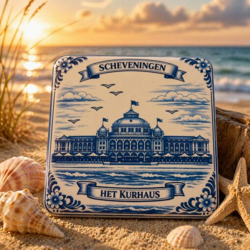 Scheveningen koelkastmagneet Kurhaus Delftsblauw