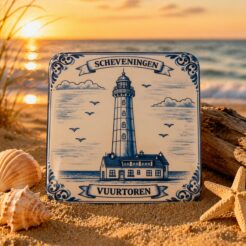 Scheveningen koelkastmagneet Vuurtoren Delftsblauw